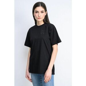 Tricou lejer cu monograma brodata Vintage - Negru imagine