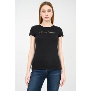 Tricou slim fit cu logo cu strasuri - Auriu/Negru imagine