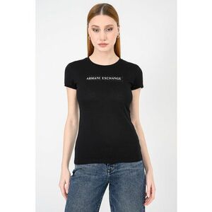 Tricou slim fit de bumbac - Alb/Negru imagine