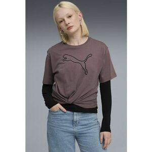 Tricou lejer cu imprimeu grafic frontal - Negru/Mov inchis imagine