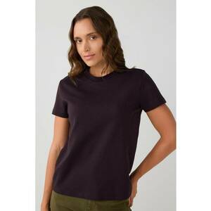 Tricou uni din amestec de bumbac - Maro inchis imagine