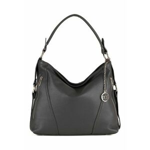 Geanta hobo de piele cu aspect texturat Castello - Gri antracit imagine