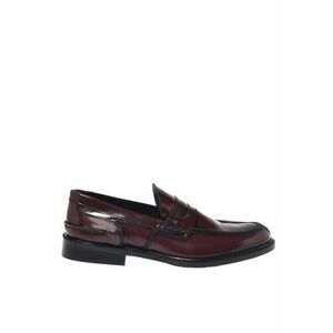Pantofi loafer de piele cu aspect lacuit - Visiniu imagine