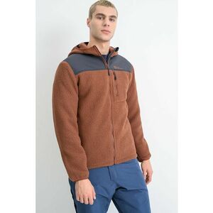 Jacheta din material fleece pentru trekking Kammweg - Maro inchis/Negru imagine