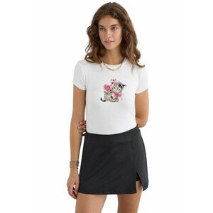 Tricou dama - simplu cu maneca scurta - imprimeu - alb - viscoza imagine