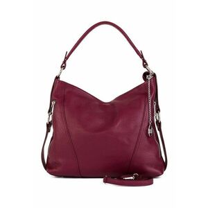 Geanta hobo de piele cu aspect texturat Castello - Visiniu imagine