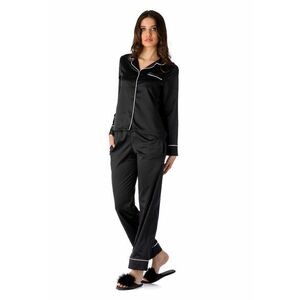 Pijama cu buzunar pe piept - Negru imagine