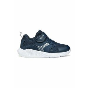 Pantofi sport cu velcro si segmente de plasa - Alb optic/Argintiu/Bleumarin imagine