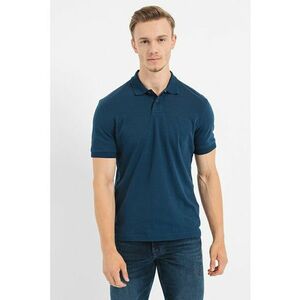 Tricou polo regular-fit cu logo brodat - Bleumarin imagine