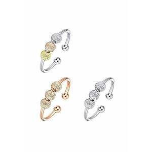 Set 3 Inele Inox 6067 - Argintiu/Multicolor imagine