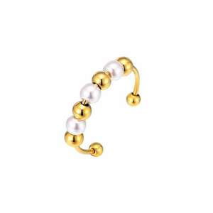 Inel Bicolor Inox 6065 - Auriu/Alb imagine
