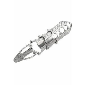 Inel Gothic 4357 aliaj metalic - Argintiu - lungime 9 cm - Reglabil imagine