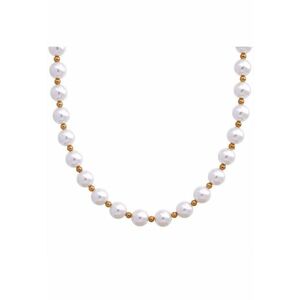 Colier Perle 6032 - Alb/Auriu imagine