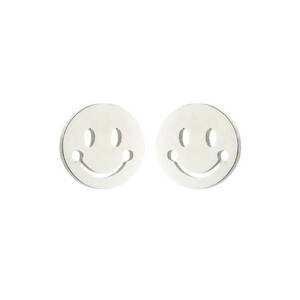 Cercei Smiley face 5402 - Argintiu imagine