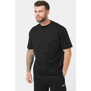 Tricou din bumbac cu decolteu la baza gatului Timm - Negru imagine