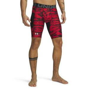 Pantaloni scurti de compresie cu imprimeu pentru antrenament HeatGear® - Negru/Rosu vermillion imagine