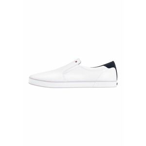 Pantofi slip-on de panza cu logo discret - Alb optic/Bleumarin imagine