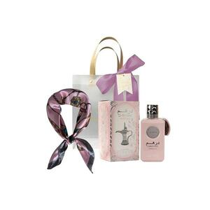 Set Dirham Wardi Apa de Parfum - Femei - 100 ml + Esarfa satinata + Punga cadou imagine