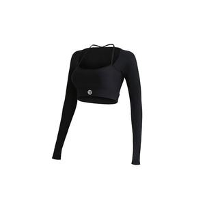 Bluza crop pentru antrenament Club Level - Negru imagine
