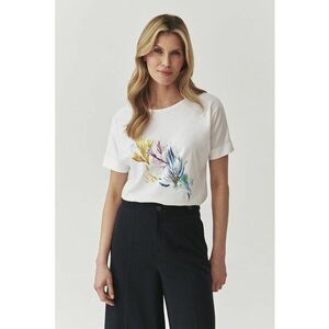 Tricou lejer de bumbac - Alb/Galben/Albastru imagine