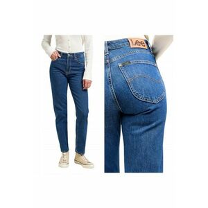 Blugi Dama - Carol - Straight Fit - Talie Inalta - Fermoar - Lungi - 5 Buzunare - Bumbac - Albastru - Albastru imagine