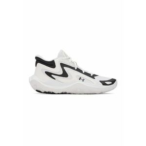 Pantofi mid-cut Jet '25 cu detaliu logo pentru baschet - Alb/Negru imagine