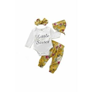 Compleu Cu Body - Pantaloni - Caciula si Bentita - Model Little Sister - Fete - Maneca lunga - Multicolor imagine