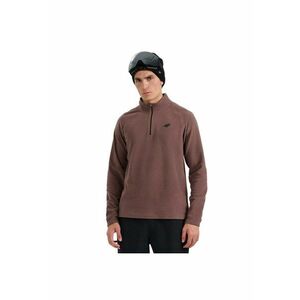 Hanorac sport lenjerie termica din fleece - caldura - slim fit - maro - poliester - imagine