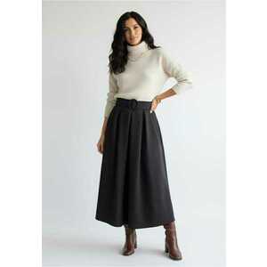 Fusta midi M1255 - Poliester/Viscoza - Negru imagine