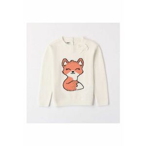 Pulover cu imprimeu vulpita pentru fetite - 4.7646 - Alb imagine