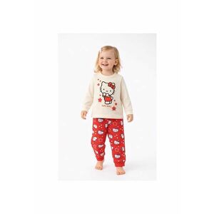 Pijama lunga fete iDO Hello Kitty bumbac si saculet inclus imagine