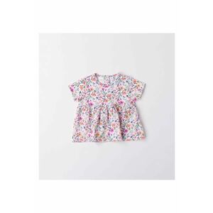 Tricou cu imprimeu floral pentru bebe fetita - 4.6633 - Multicolor - Alb/Portocaliu/Roz/Multicolor imagine