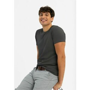 Tricou barbati din bumbac - T-Basic - Regular Fit - grafit - Gri grafit imagine