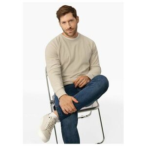 Bluza de trening din bumbac cu textura - B-Lion - crem - Crem imagine