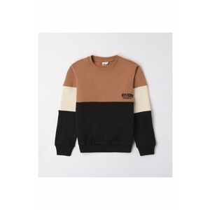 Bluza flausata cu imprimeu pentru baieti - 4.7703 - Negru/Maro imagine