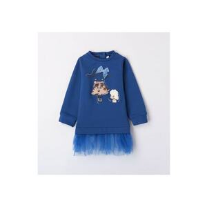 Rochie cu imprimeu si tull pentru fetite - 0.7363 - Albastru imagine