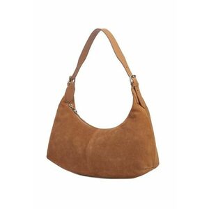 Geanta din piele intoarsa cu bareta umar ajustabila - Caramel - 21.5x31x8 imagine