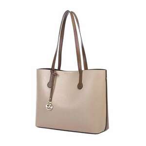 Geanta tote din piele Noelis - Caramel/Bej deschis imagine