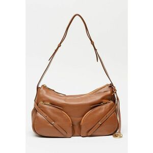 Geanta din piele cu buzunare cu fermoar Alison - Maro cognac imagine