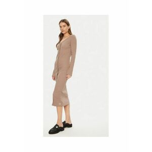Rochie casual Dama - bej - 94% bumbac - 6% elastan - imagine