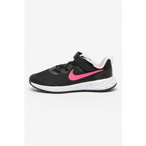 Pantofi sport cu insertii din plasa si velcro Revolution 6 - Negru/Roz imagine