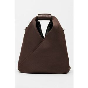 Geanta crossbody din material textil cu bareta ajustabila - Maro inchis imagine