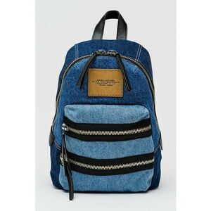 Rucsac de denim cu buzunare multiple The Biker - Negru/Albastru inchis imagine