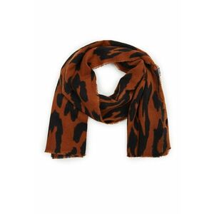 Esarfa cu animal print - Negru/Maro imagine