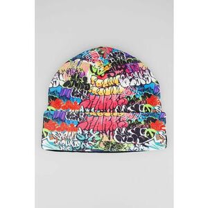 Caciula unisex cu imprimeu grafiti si model cu doua fete - Multicolor imagine