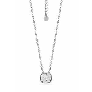 Colier din otel inoxidabil cu cristal zirconia - Argintiu imagine