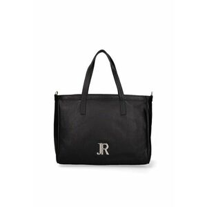 Geanta shopper din piele Eridana - Negru/Argintiu imagine