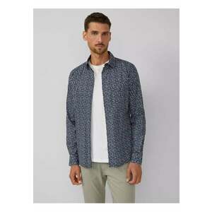 Cămașă bărbați - Slim fit - imprimeu cu puncte - gri - Bleumarin inchis imagine