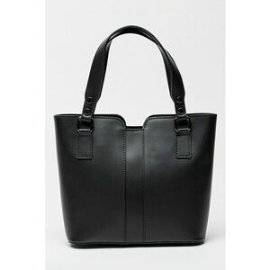 Geanta shopper din piele cu bareta detasabila - Negru imagine