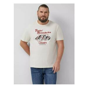Tricou regular fit cu imprimeu text - Crem imagine